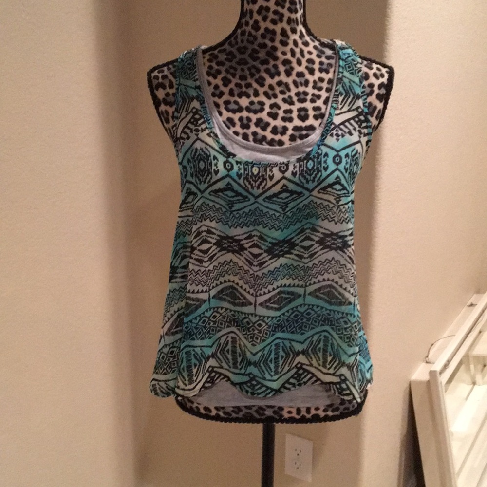 Patterned top.